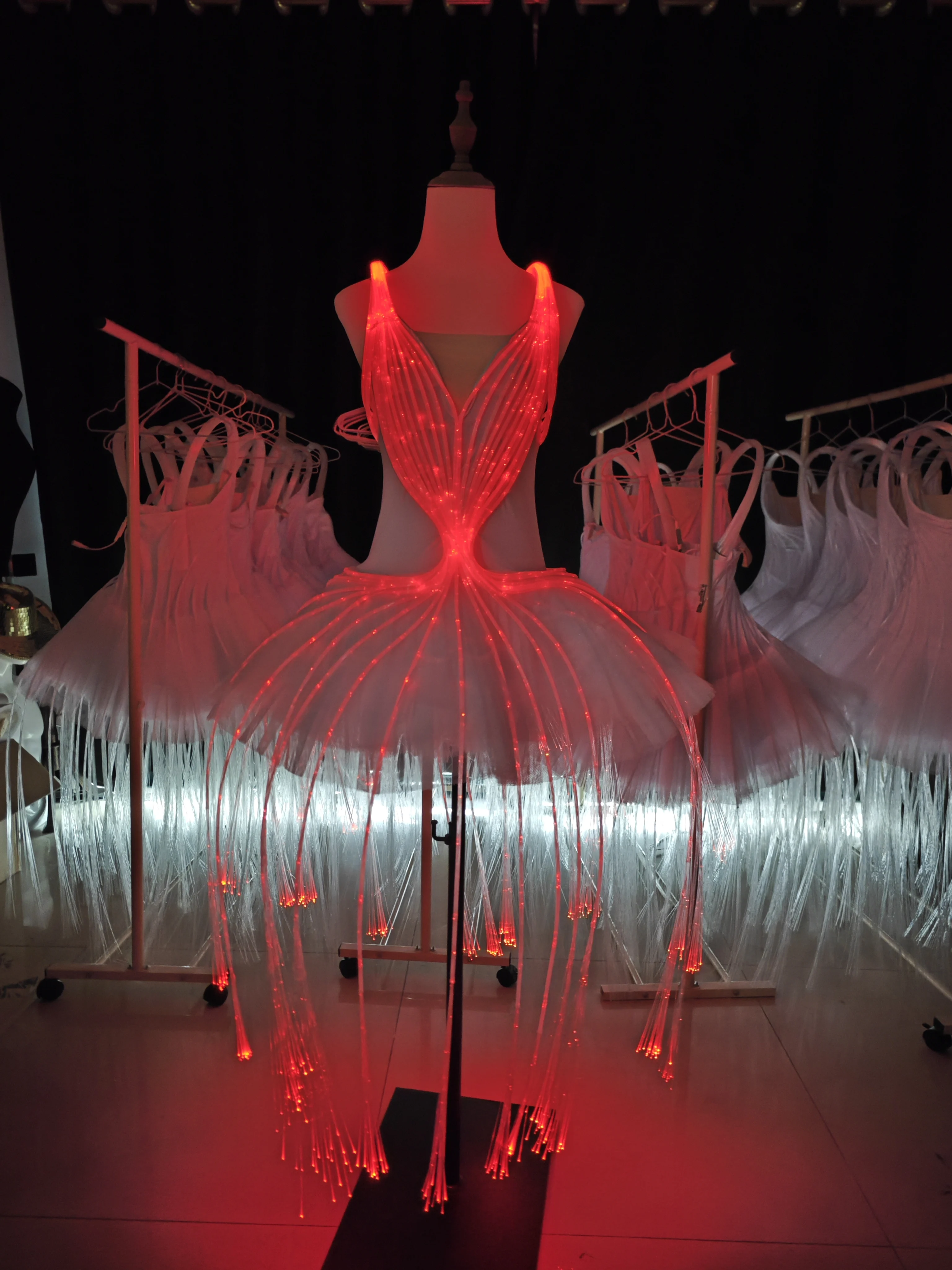 

Fiber Optic Ballet Costume Skirt Luminous Dress Color Change Remote Control DIY Customized womens Costumes