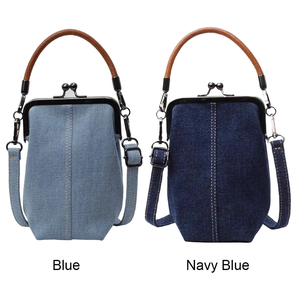 Mini bolso cruzado con correa desmontable para mujer, bandolera informal vaquera, bolso de hombro Retro, bolso de viaje para teléfono
