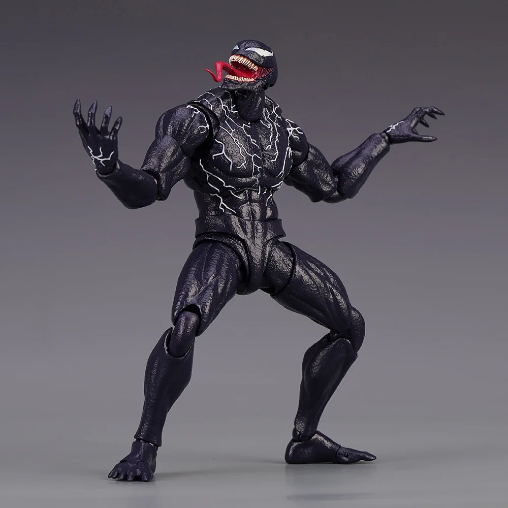 SHF Venom 2 Action Figure Joint Movable Toys Venom Symbiont Change Face Statue Model Doll Collectible For Toy Gift