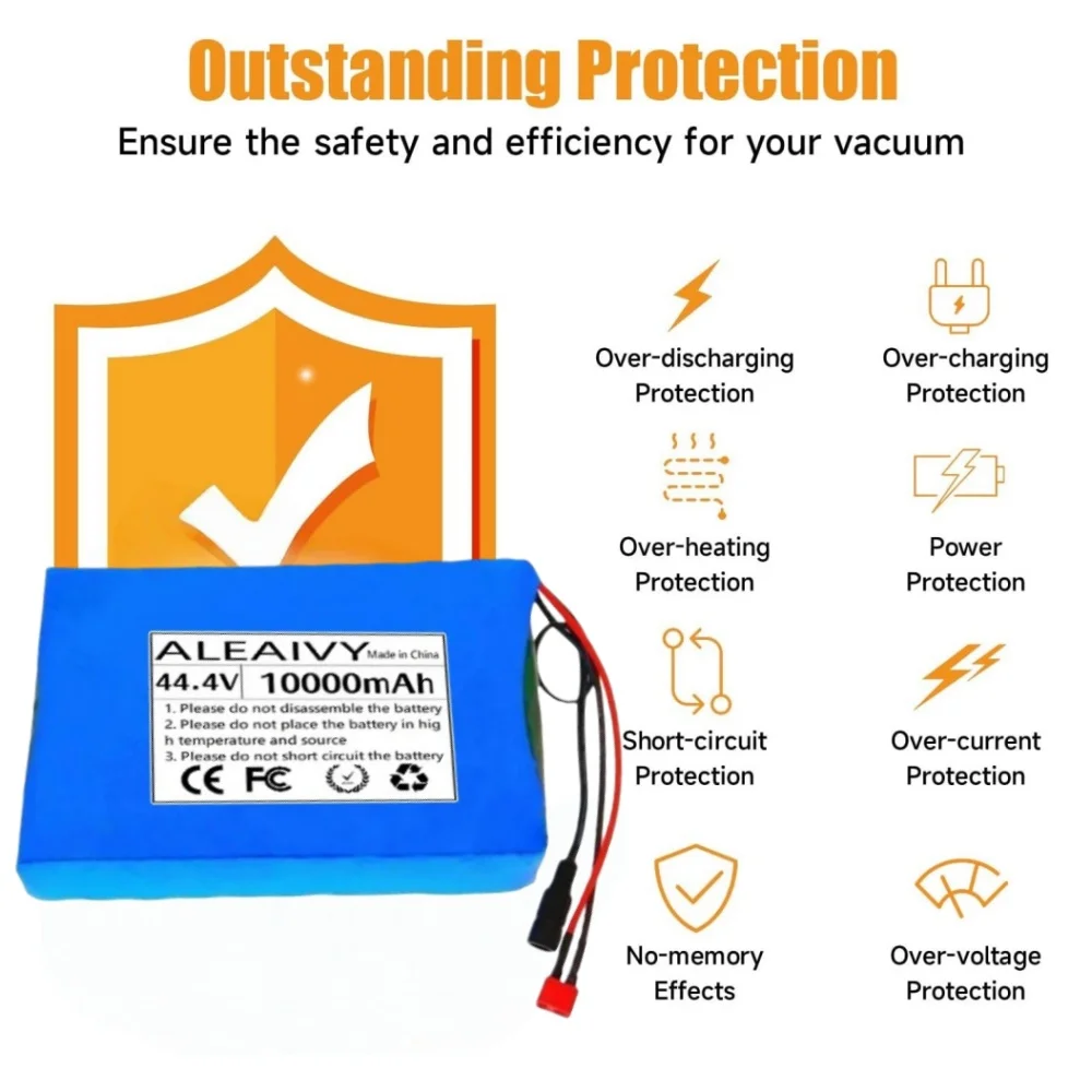 

44.4V 12S4P 10Ah Rechargeable Battery Pack suitable for 350W~500W electric skateboard commuting tool battery pack with BMS