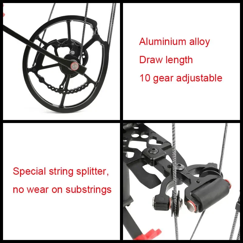 40-65lbs Steel Balls Bow Archery Compound Bow Dual Purpose 12mm Let-off 80% 420FPS Outdoor Hunting Shooting Left & Right Hand