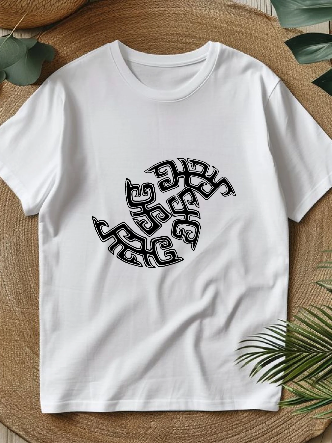 

Women's T-shirts Chinese style t shirt for women Hip-Hop 90s vintage clothes Casual 100% cotton Abstract Tribal Design Artwor