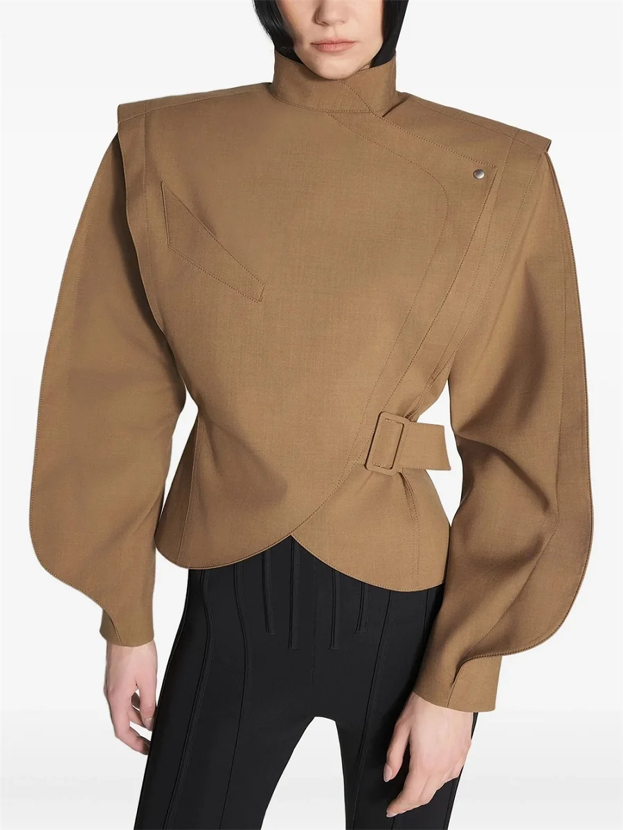 

Женская зимняя верхняя одежда 2025 года, атлас, свободный крой, повседневная, с высоким воротником, женская куртка, новая мода Y2K, высококачественный бюстгальтер-пальто