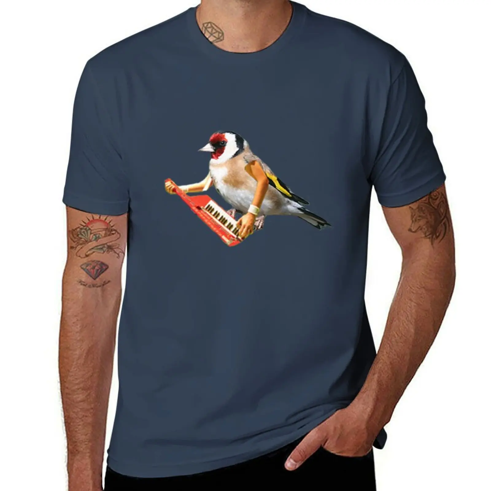 Bird With Keytar T-Shirt Sports Basic Short Sleeve T-Shirt