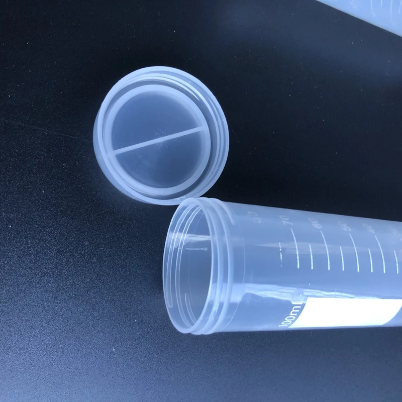 12pcs 100ml plastic centrifuge tube with scale line sample tube with screw cover cap use in PCR analysis