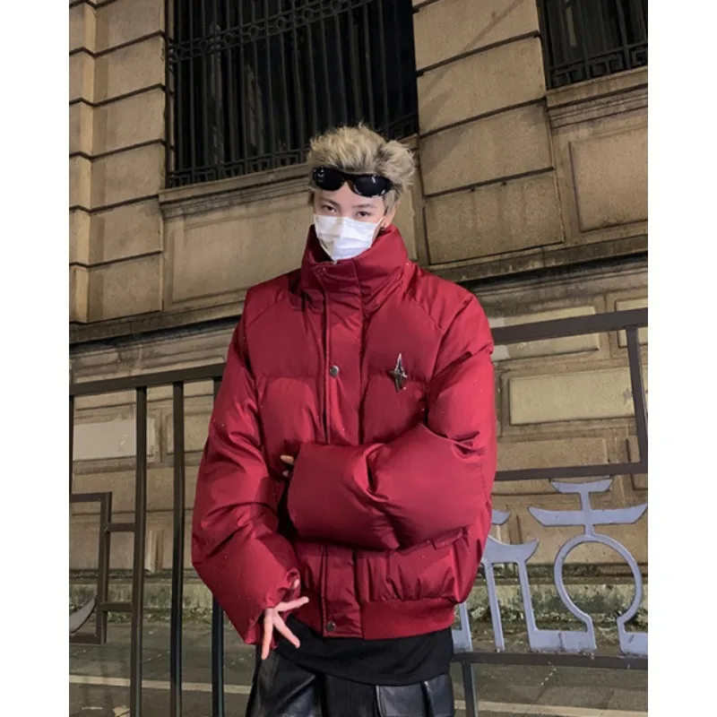 

Winter Men's Long-sleeved Sequined Cotton Jacket, American Retro Fashion Trend, Street Hip-hop Casual Loose Niche Men's Jacket