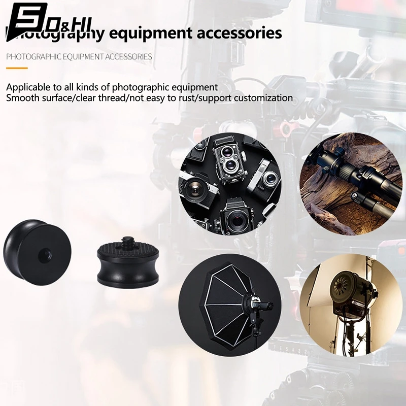 3/8 Inch Female to 1/4 Inch Male Threaded Adapter Tripod Ball Head Monopod Mount  Ballhead Camera Light Stand