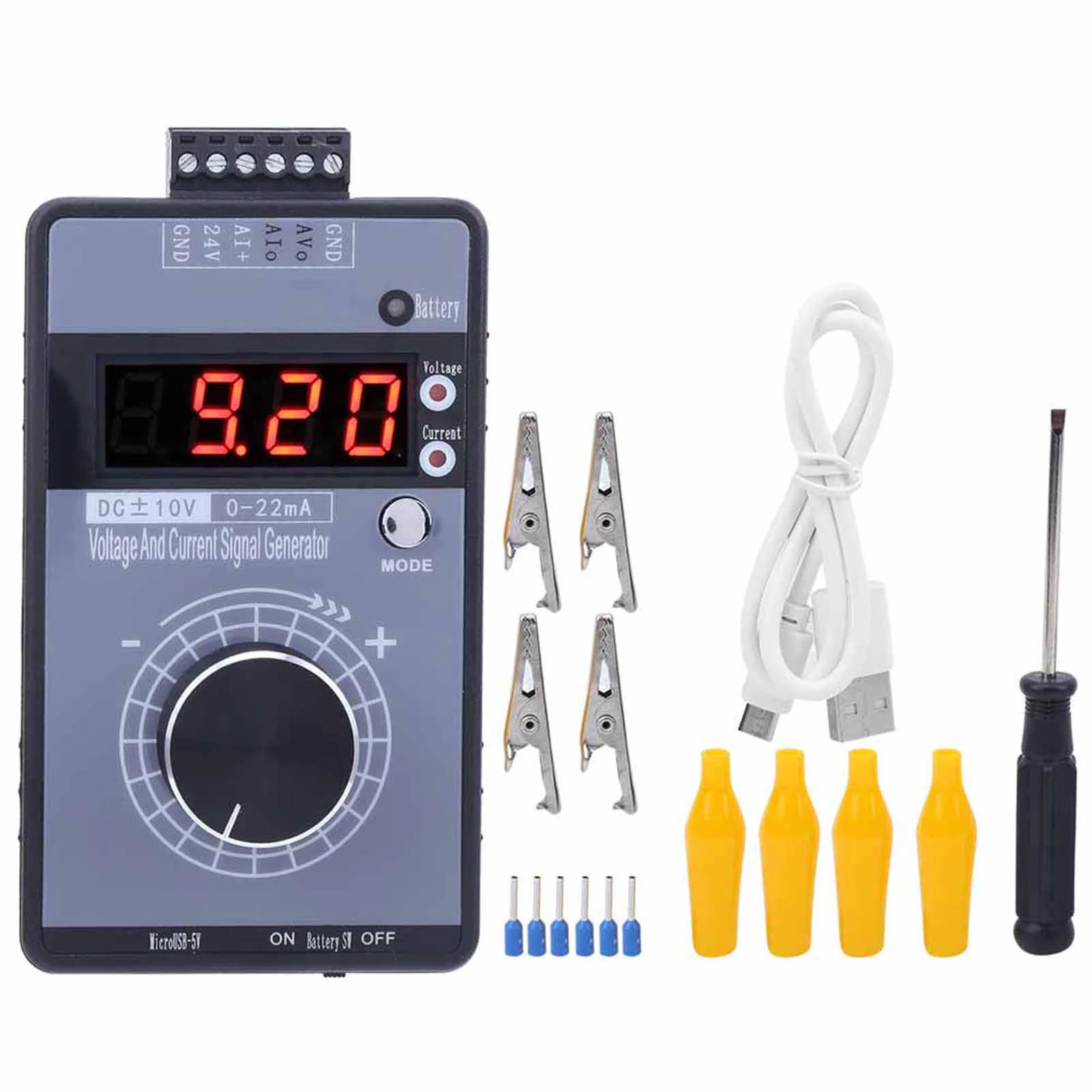 Portable Current Voltage Signal Generator 4 Digit Display Interface Analog Simulator For PLC Panel Debugging DC 0‑10V 0/0‑22mA