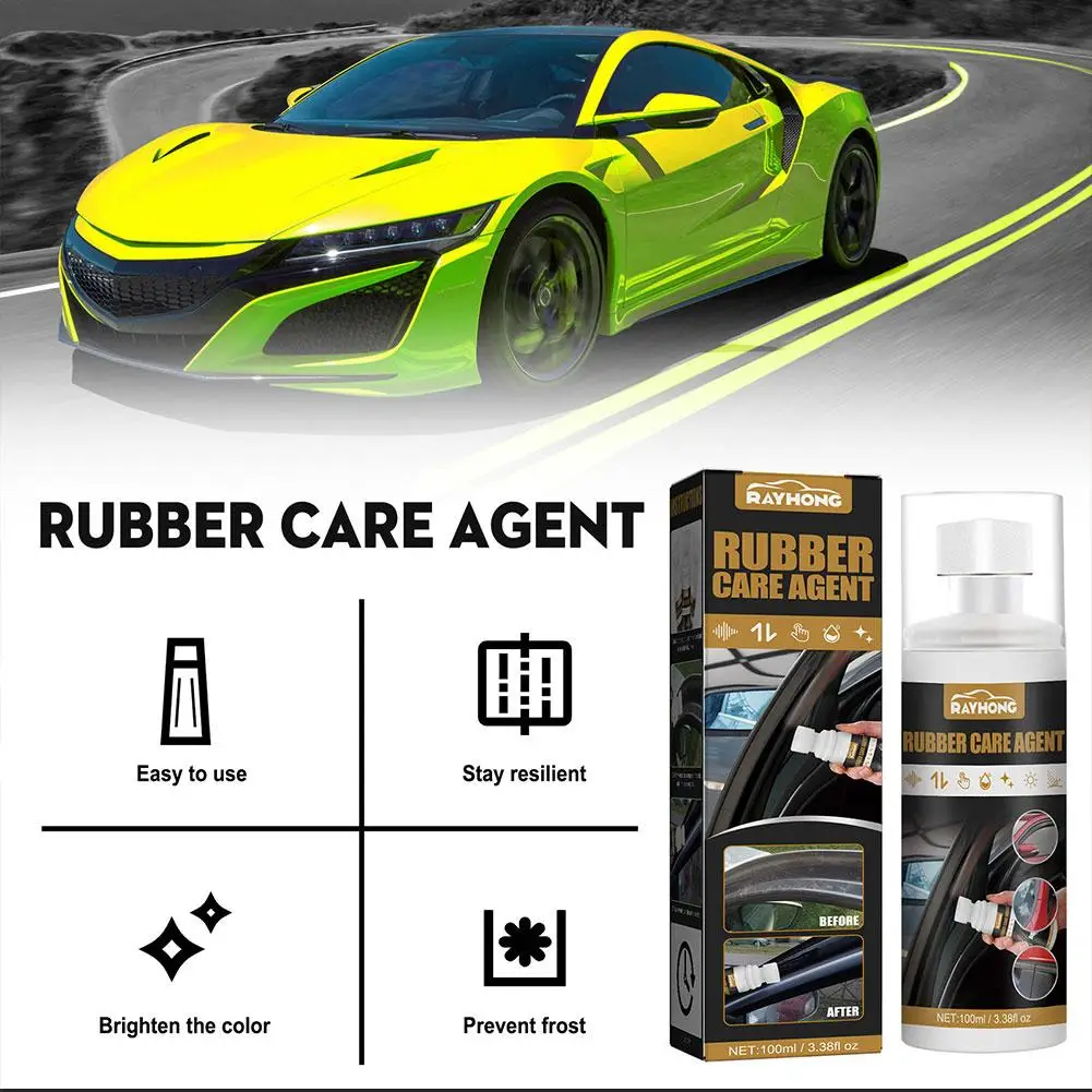 Car Rubber Curing Agent, Renovator Care Spray, Auto cera líquida, Agente de polimento, Limpador de carro, P2J4, 100ml