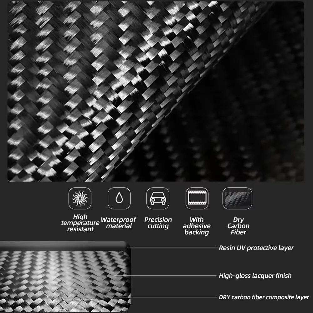 For Tesla Model X S 2022 True Carbon Fiber Interior Trim Doors Dashboard Center Console Panel Cover Accessories