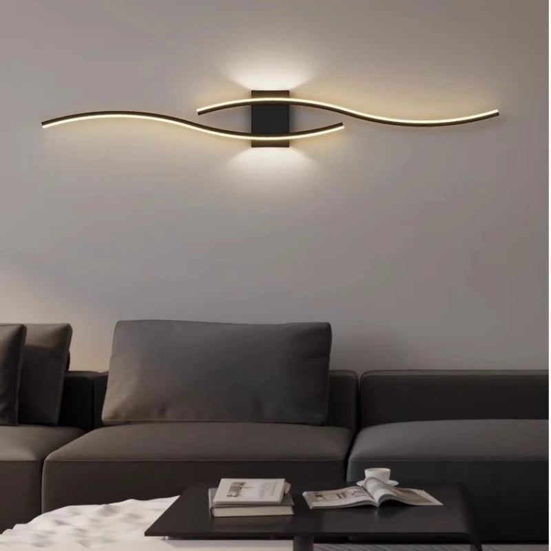 

Nordic Creative Long Strip LED Wall Lamp Living Room Bedroom Bedside Aisle Kitchen Light Modern Home Decor Lighting Fixture