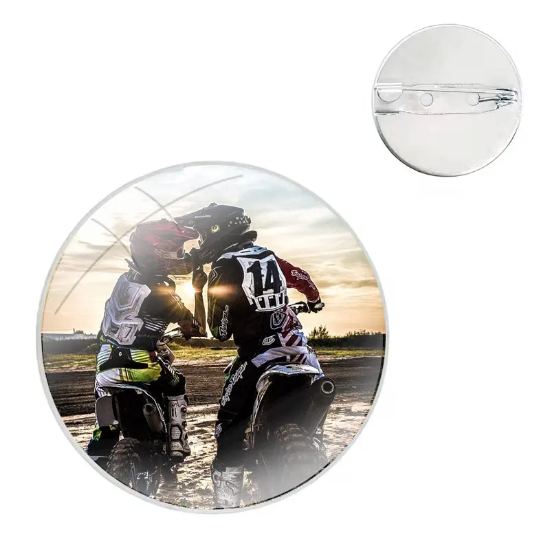 Retro Moto Cross Motorcycle Pins Badge Metal Brooches For Clothes Backpack Decoration gift