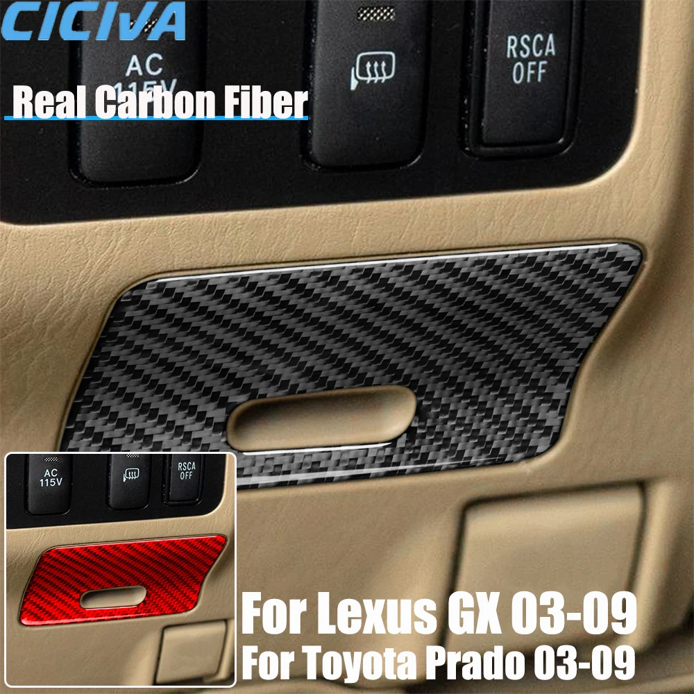 

Real Carbon Fiber Car Accessories Driver Storage Panel Decorative Cover Soft Sticker For Lexus GX For Toyota Prado 2003-2009