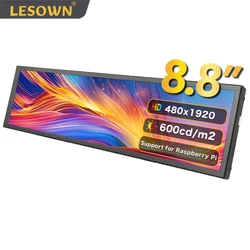 LESOWN 8.8 inch Display 1920x480 IPS Secondary Screen 6.9 7.9 11.3 HDMI Long Temperature PC Sensor Panel Small Extender Monitor