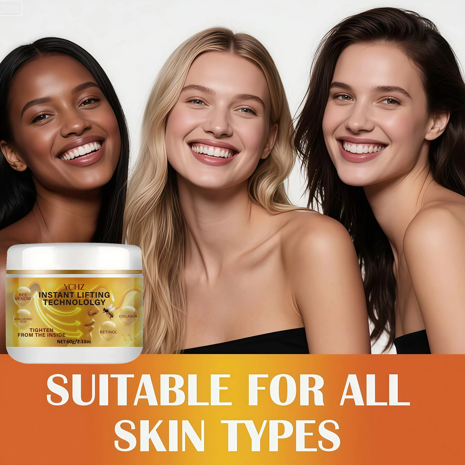 Bee Venom Lifting Cream, Specifically Designed to Improve Pigmentation, Suitable for All Light Beige Skin Types, Can Be Used on Both Face and Body