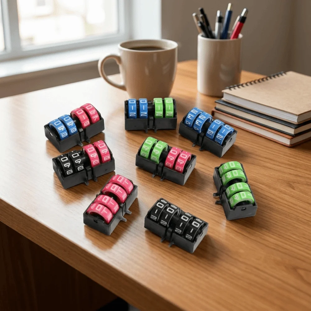 4 Digit Wheel Board Games Score Counter Rotating Number Dials Date-Time Display Tally Tracker Number Dials Adjustable