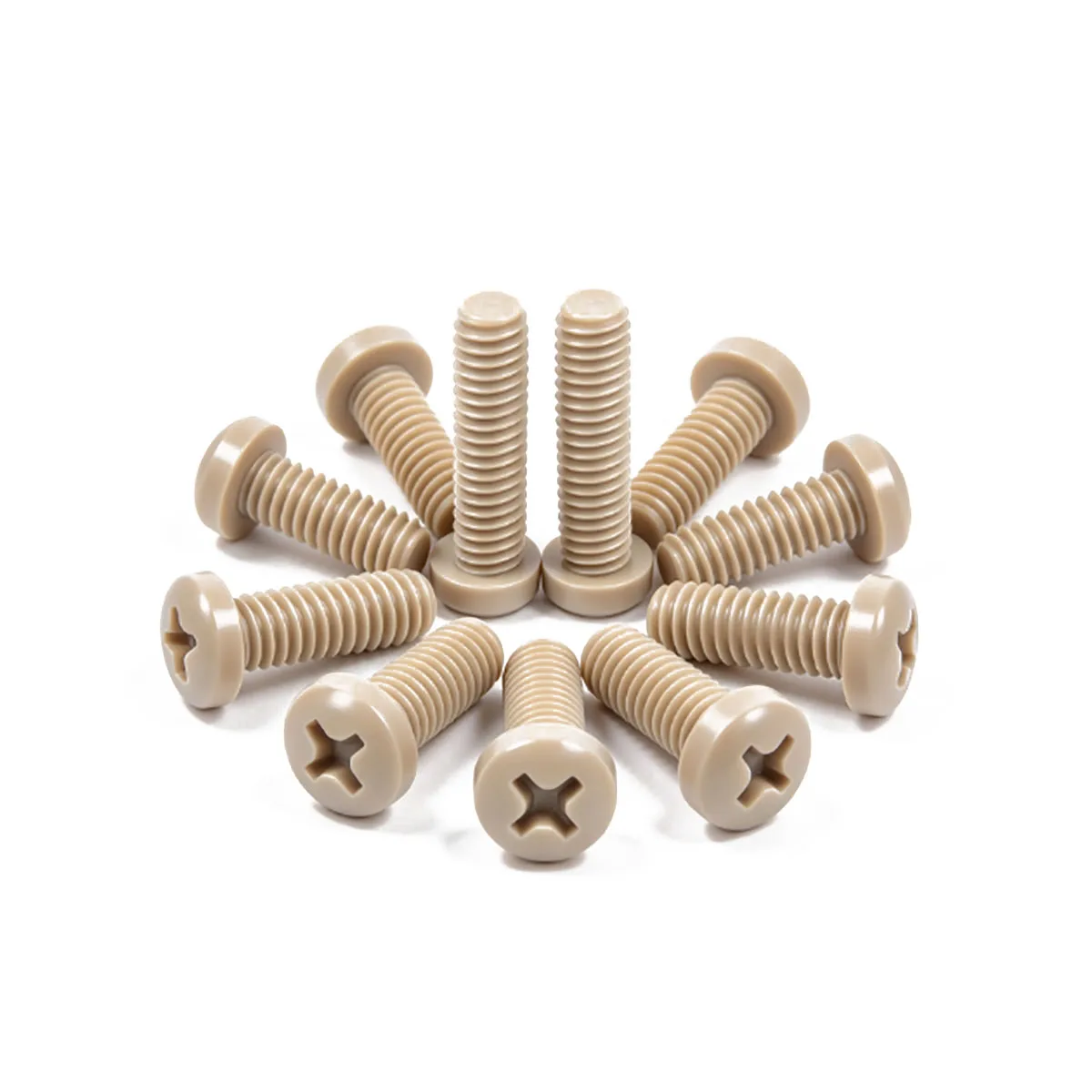 M1.2 M1.4 M1.6 M2 M2.5 M3 M4 M5 M8 PEEK Plastic Cross Disc Round Head Bolt High-strength High-temperature Resistant Screw