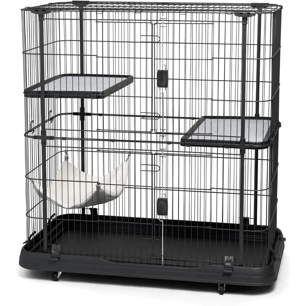 

Prevue Pet Products Deluxe Cat Home With 3 Levels, Black , 39 LBS