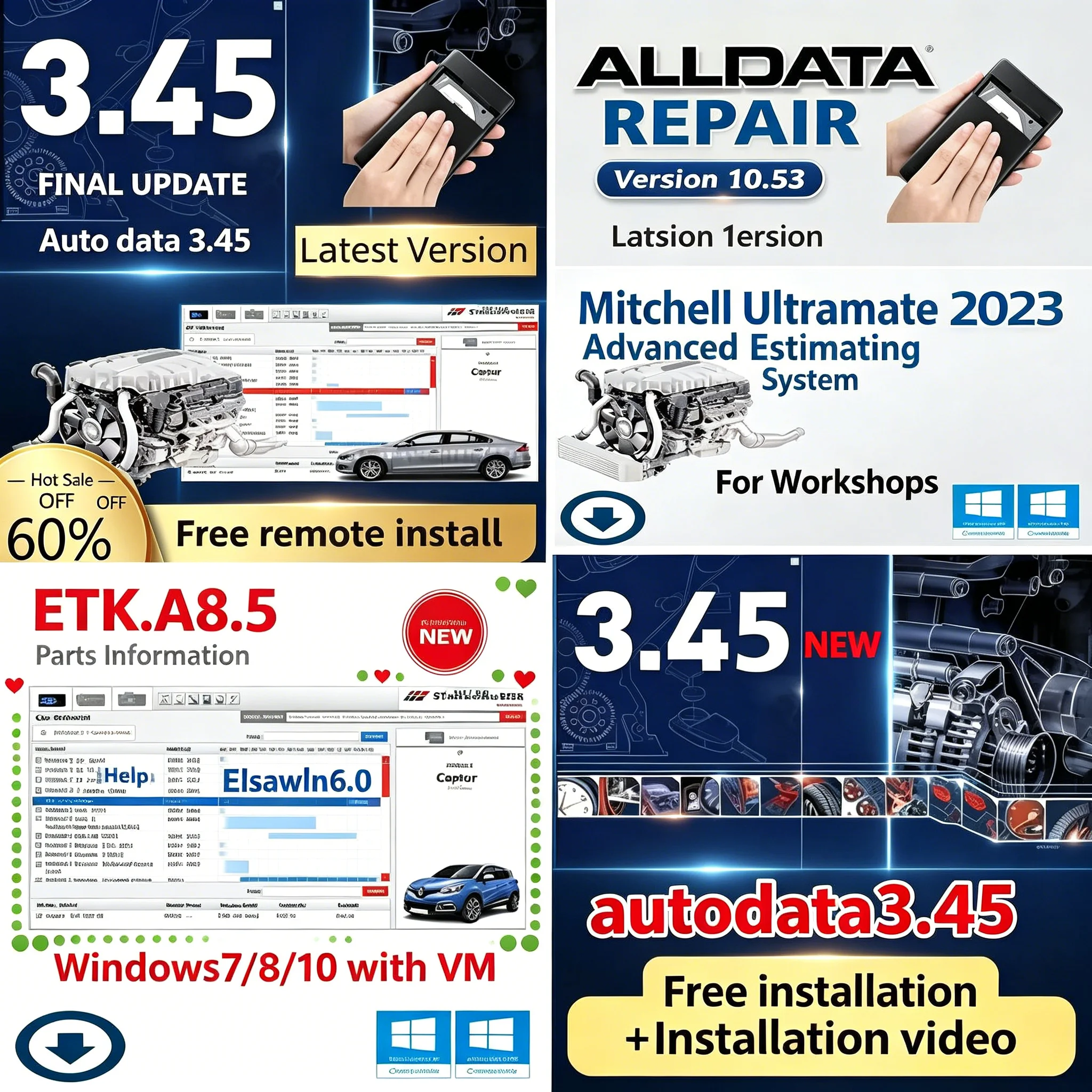 

10 in 1 2026 Hot Auto Data 3.45 Car Software Vivid Workshop Data Atris-Stakis Technik 2018.01V Multi