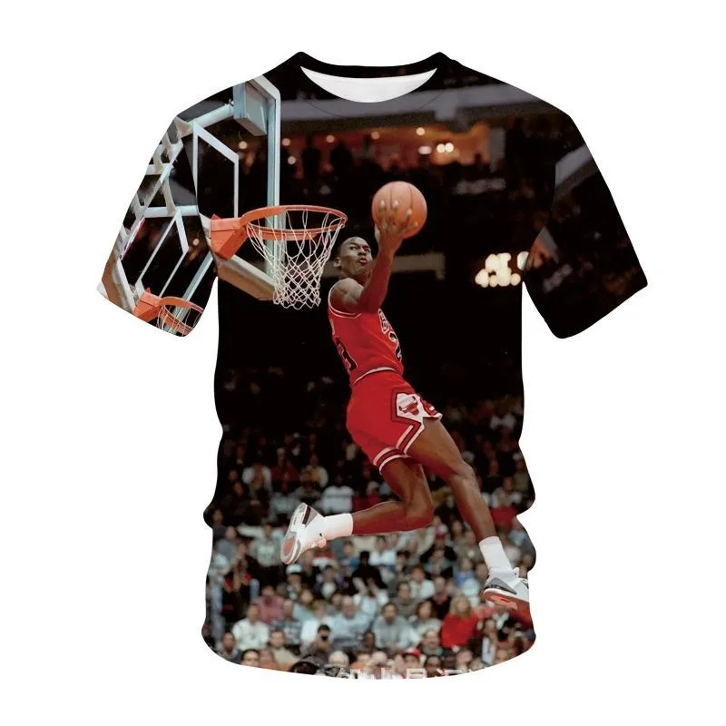 24/25 Hot Selling Fashion Michael J-Jordan Basketball-N-nbaT T-shirt Sports Top Short Sleeved 3D Printed Quick Drying T-shirt