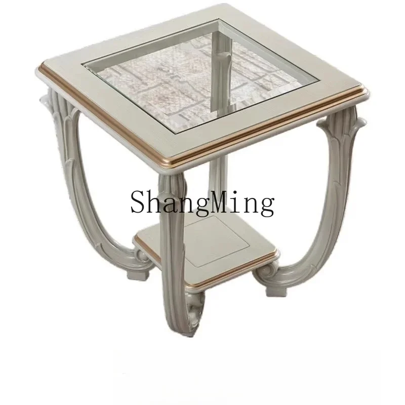 SM new high-end household solid wood square few simple wind living room full solid wood corner few round few