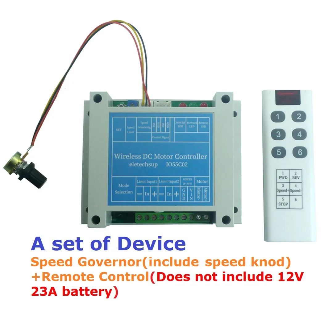 200W 12V DC Motor Driver Module Motor Speed Controller 433M Wireless Remote Controller Forward Reverse Limit Speed Control Kit