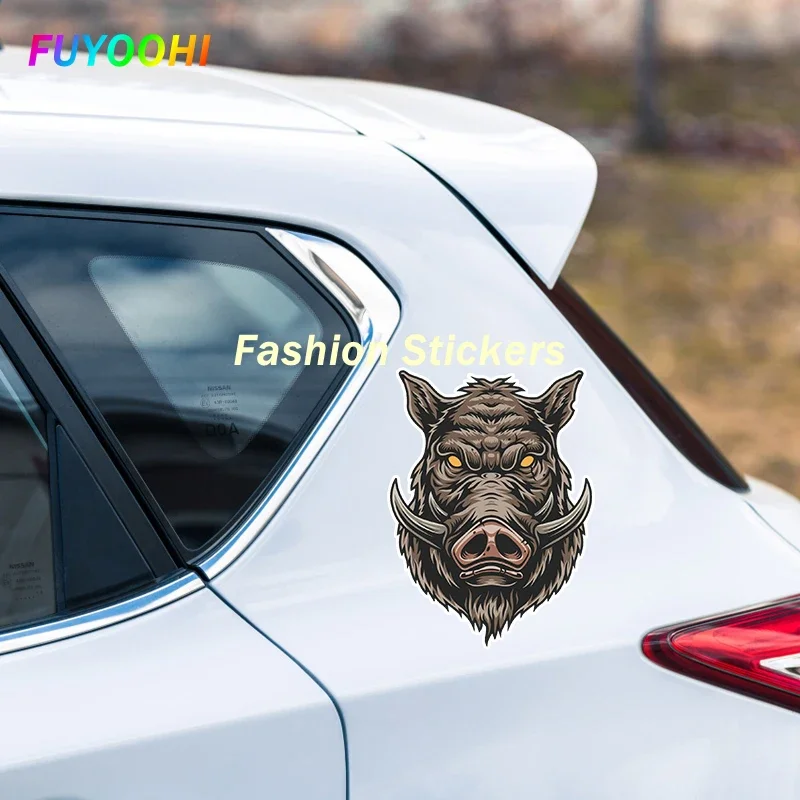 FUYOOHI Play Stickers Animal Angry Wild Boar Self-adhesive Decal Waterproof Auto Decors on Bumper Rear Window Laptop