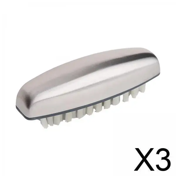 

Stainless Steel Nail Brushes Cleaning Fingernail Brush Non Slip Handle Hand Tools for Manicure Pedicure and Gardening