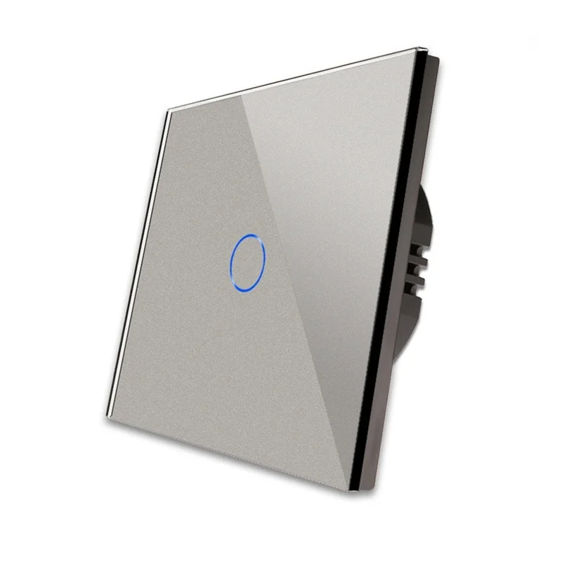 Bingoelec Grey CAT6 Rj45 Socket Light Touch Switch and Socket with Crystal Glass Panel Home Improvement