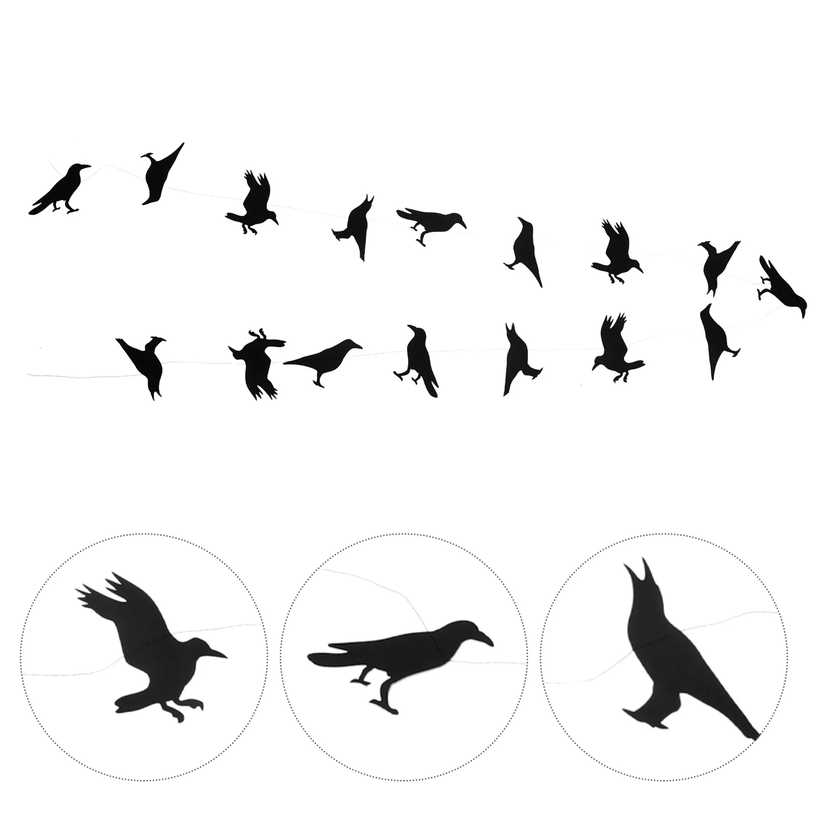 

2 set Black Crow Tassel Banner Halloween Garland Decor For Party Haunted House Decoration Creative Paper Streamer Festive