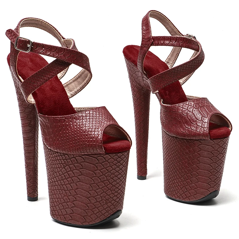 Leecabe 8Inch/20cm Snake Upper Platform party High Heels Sandals stripper heel Pole Dancing Shoes