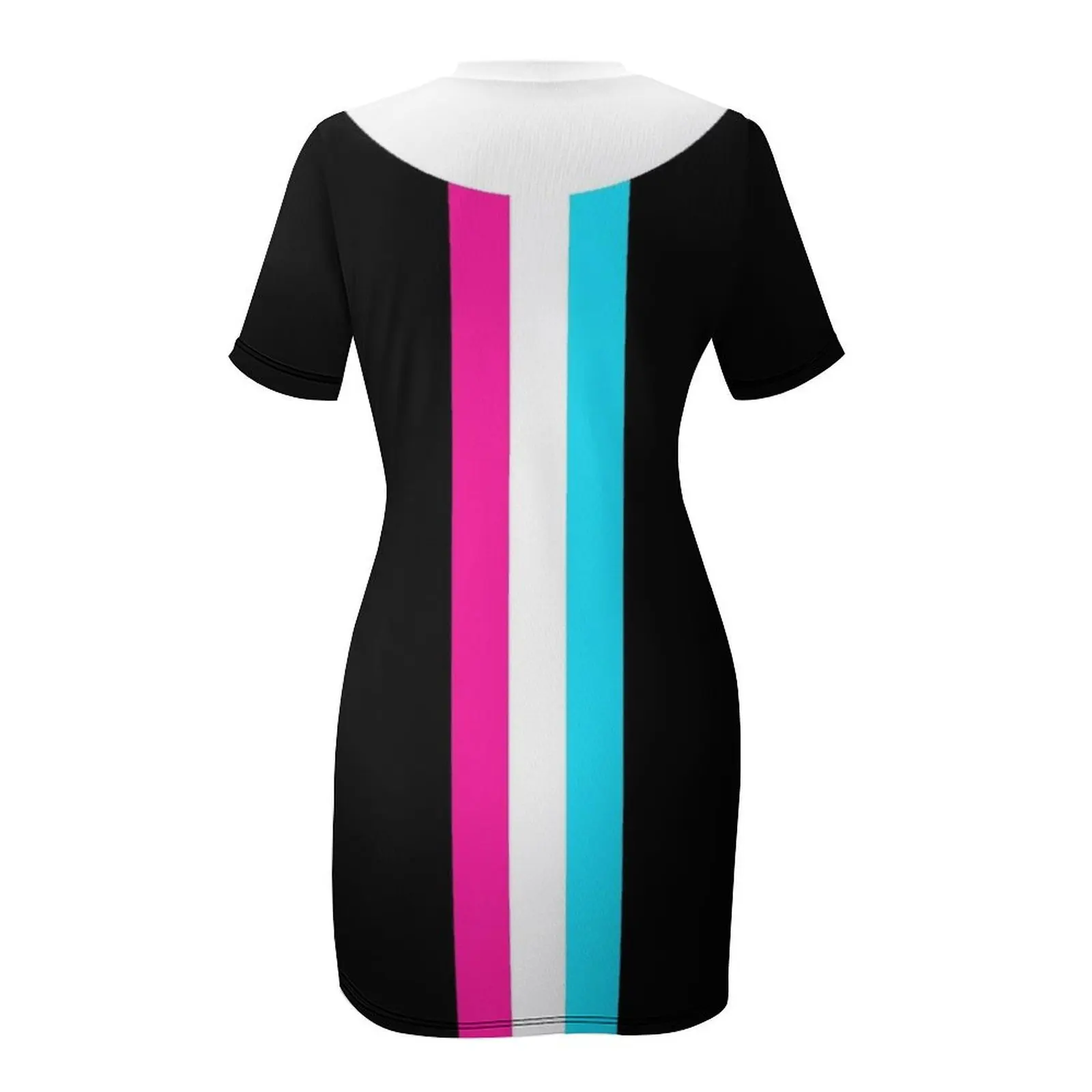 60s Pink & Cyan Stripe Mod ชุดเดรสแขนสั้นชุดผู้หญิงฤดูร้อน 2025 ชุดเจ้าสาวงานแต่งงาน 2025 ชุดยาวผู้หญิง