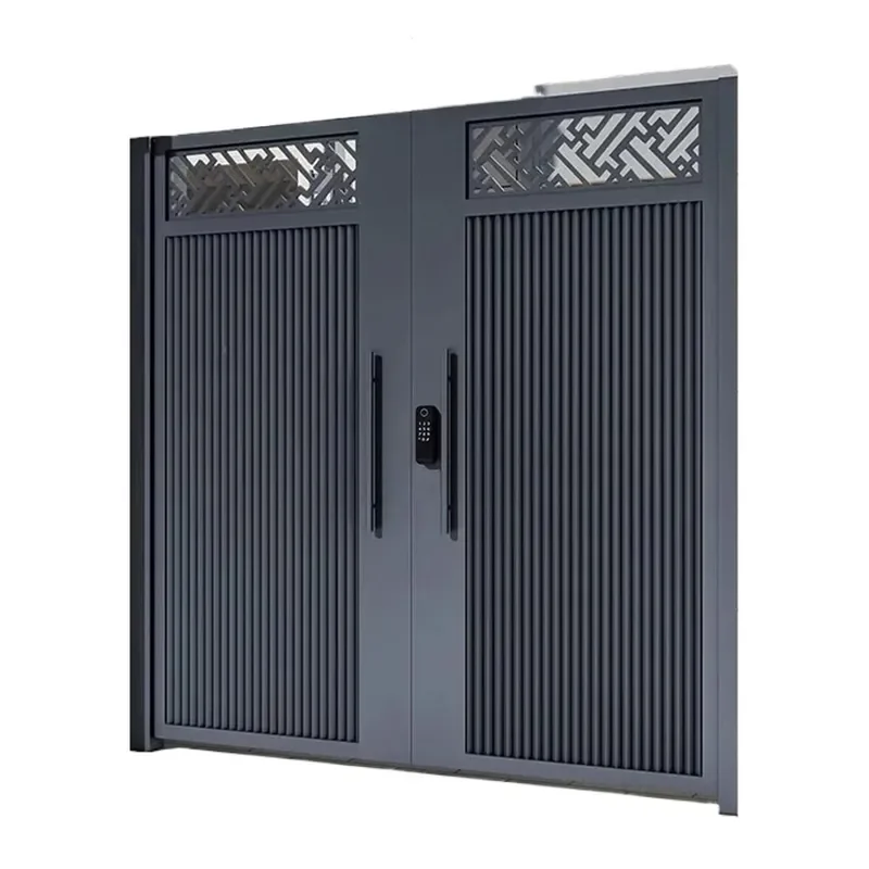Aluminum Alloy Courtyard Door Double Swing Gate for Villa Yard Entrance Artistic Design Durable Outdoor Security Door