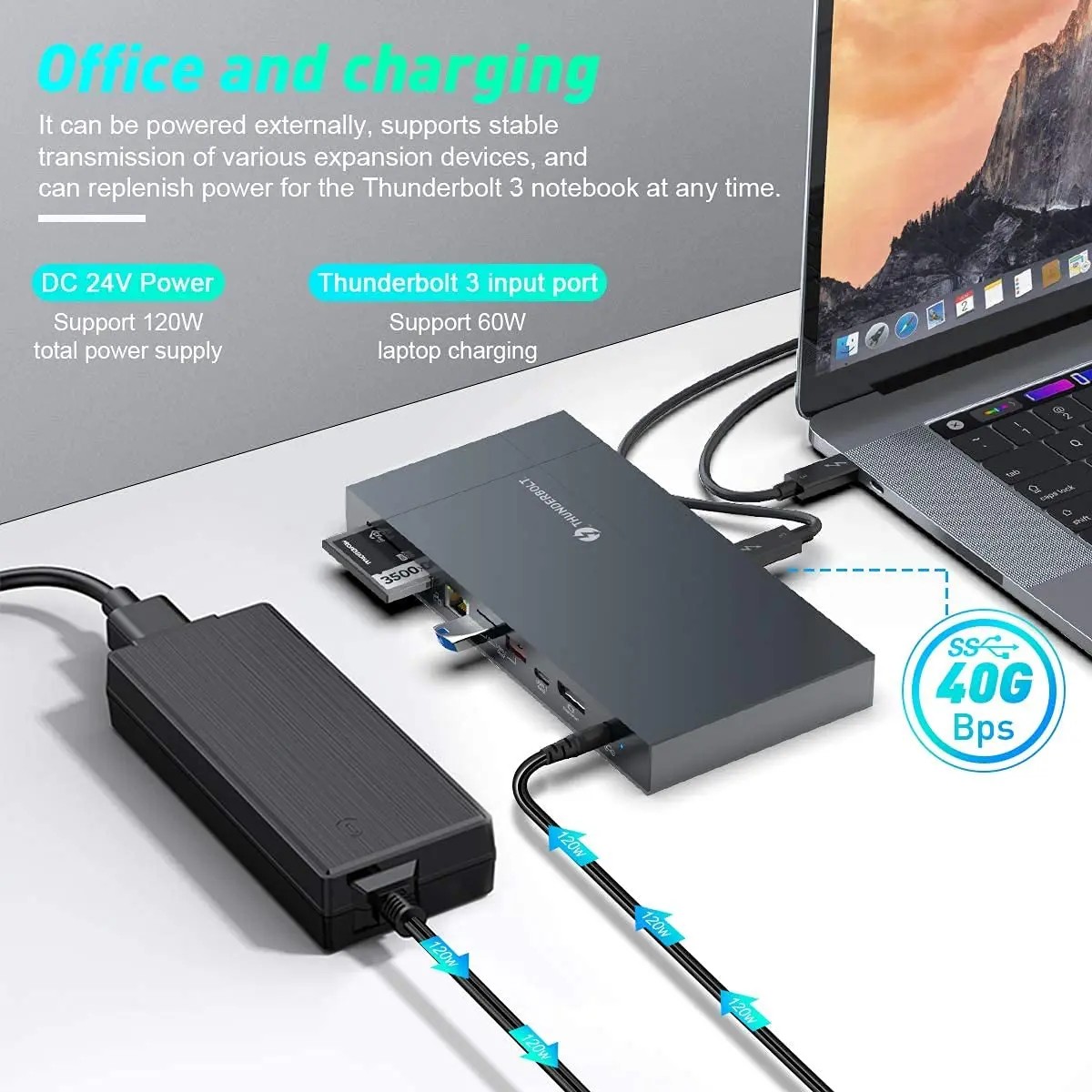 8K Display 40Gbps Thunderbolt 3 Docking Station With Gigabit Ethernet 135W Charging USB 3.1 Gen 2 CFast 2.0 & 4.0 In Stock