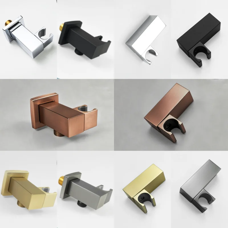 Bathroom Handheld Shower Head Holder Rack Bracket Wall Connector Wall Outlet Elbow Brass Wall Mounted Hand Shower Support