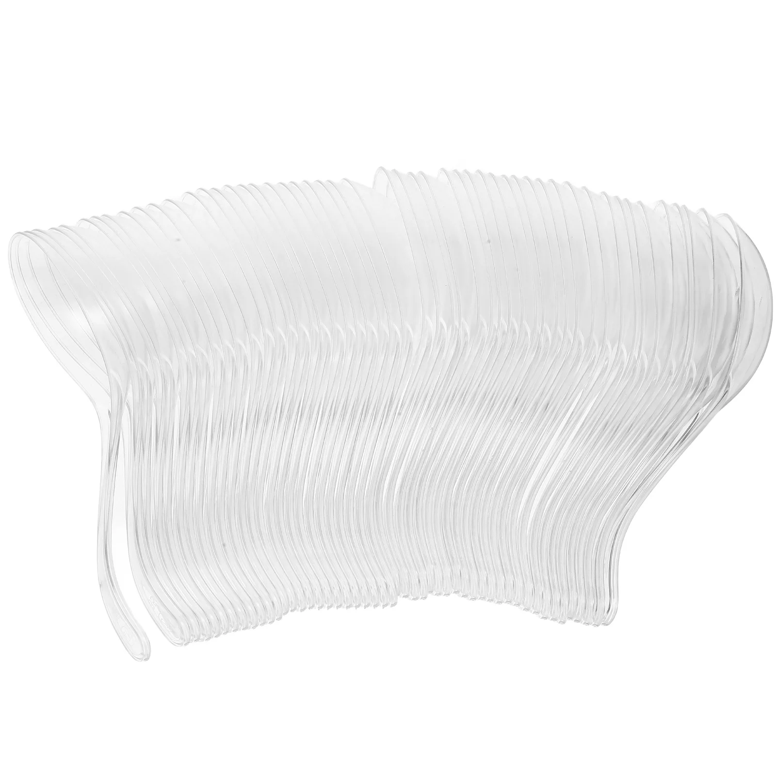 

100 Pcs Thickened Spoon Clear Spoons Ice Cream Home Dessert Food Dinner Small Appetizer Soup Utensil