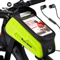 Bolsa para bicicleta WEST BIKING, funda impermeable para teléfono de 7,4 