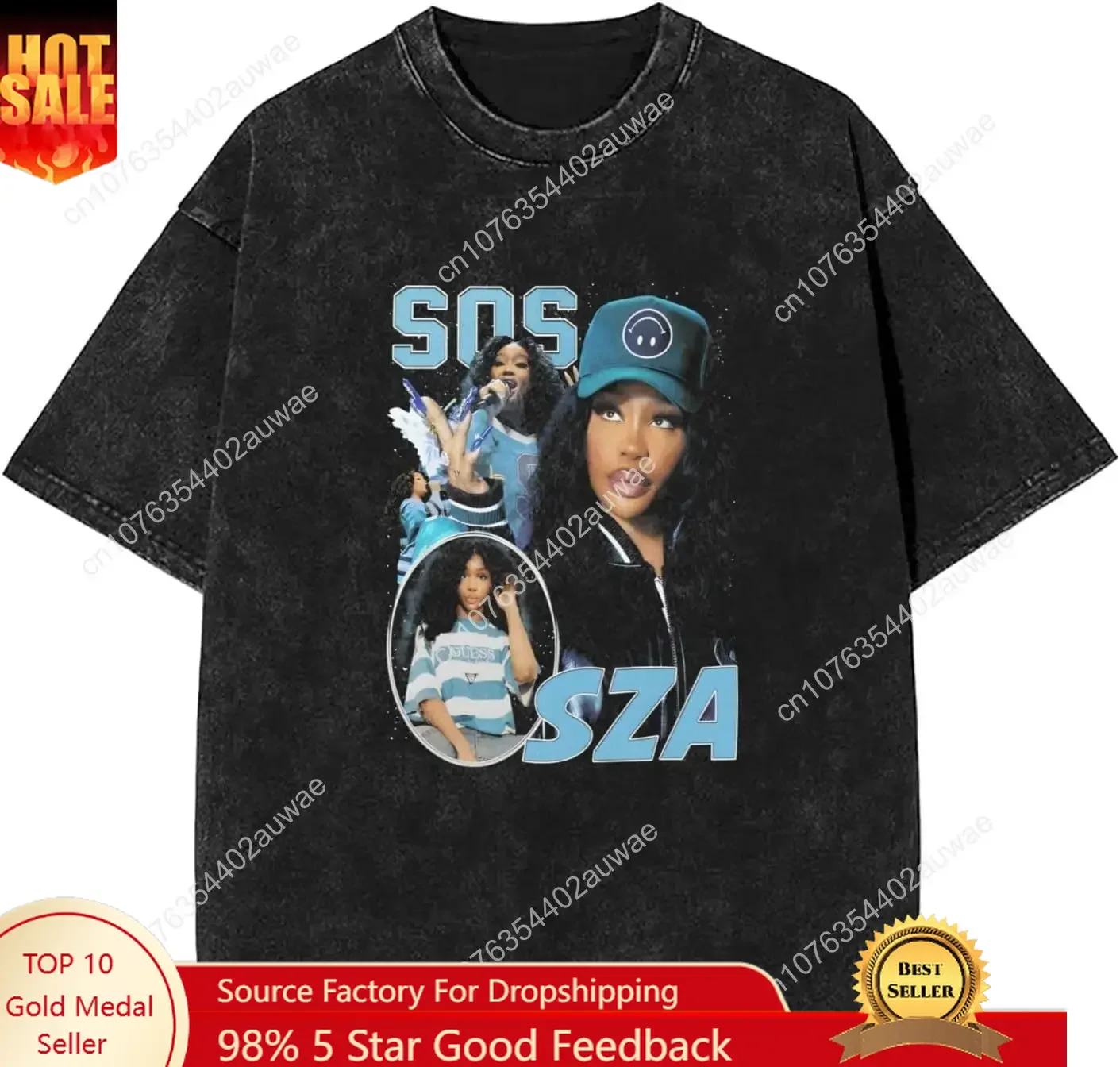 

SZA Singer Music Shirts Summer Vintage Short Sleeve Tees Tops Casual Washed for Old Loose Cotton Rapper Printed T-Shirts