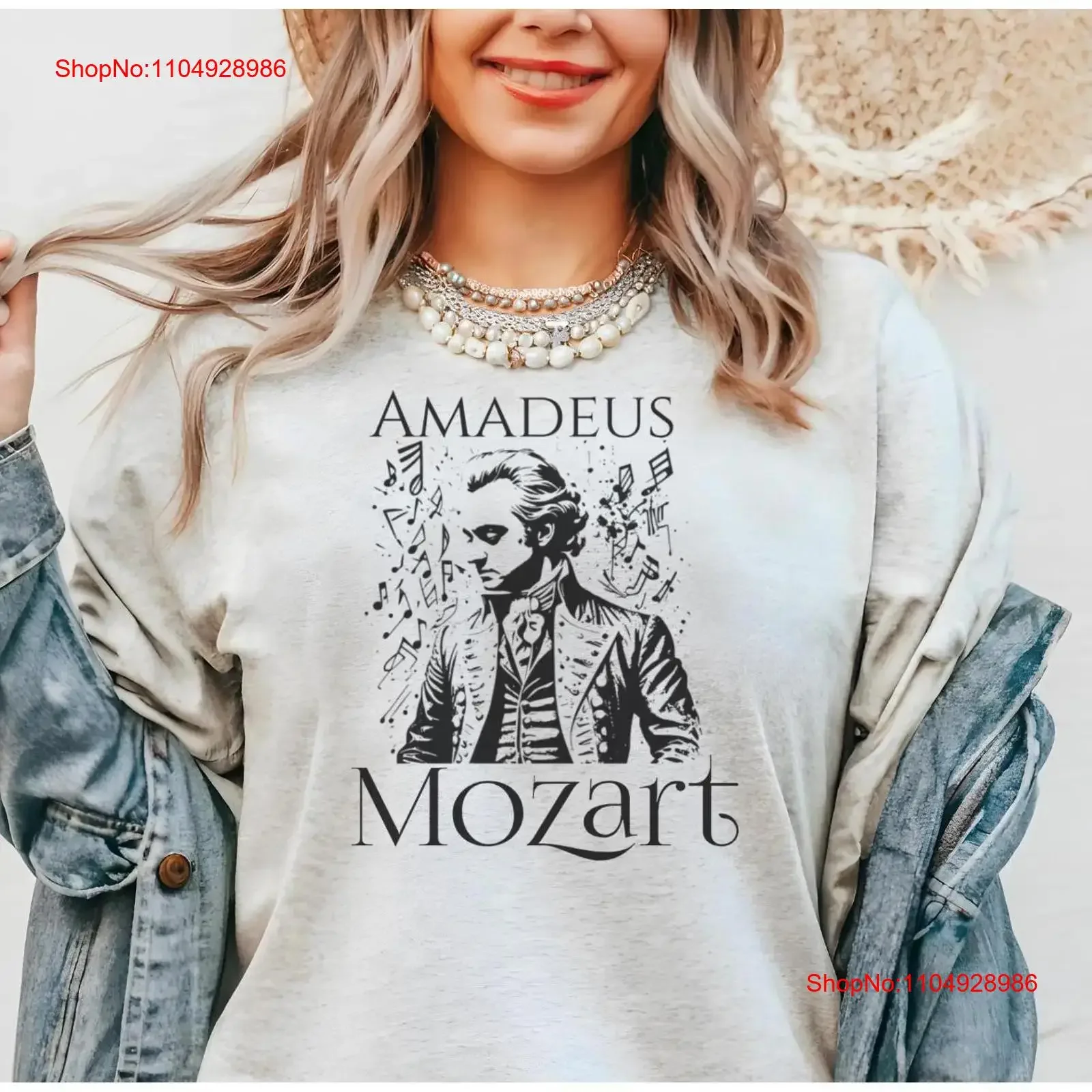 

MozarT T Shirt Classical Music Lovers Teacher Musician Class Symphony Lover vintage Washed Top For Everyday Wear streetwear