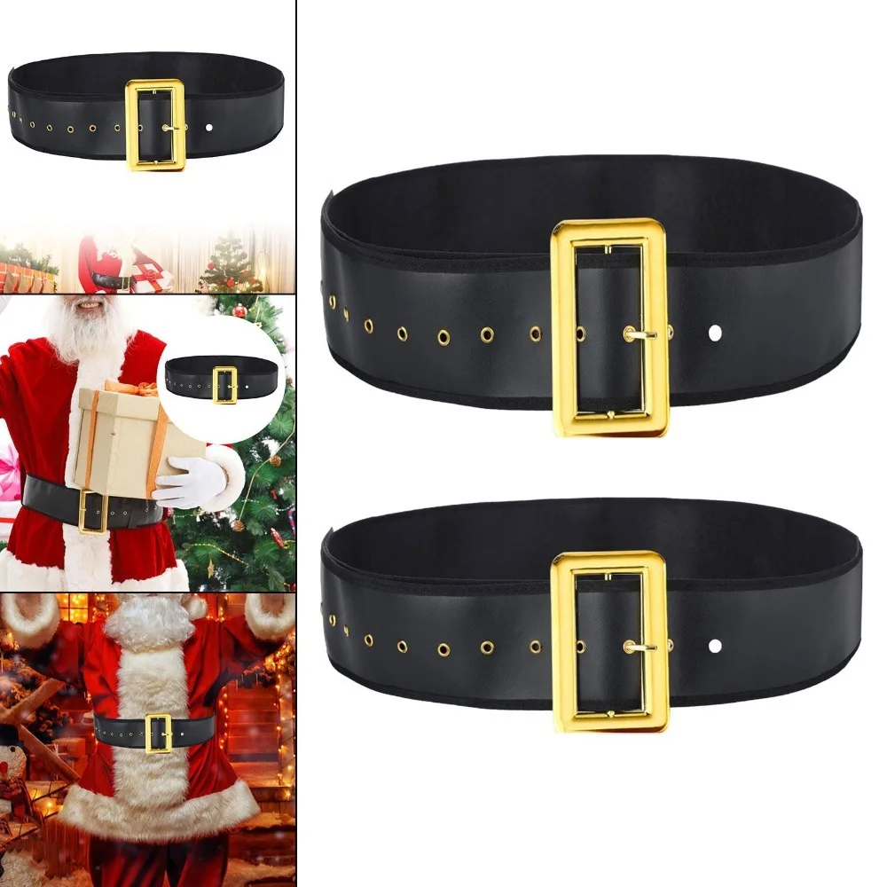 

Stage Performance Santa Claus Belt Halloween Costume Accessories Wide Waist Belt PU Fancy Dress Xmas Men's Christmas Belt