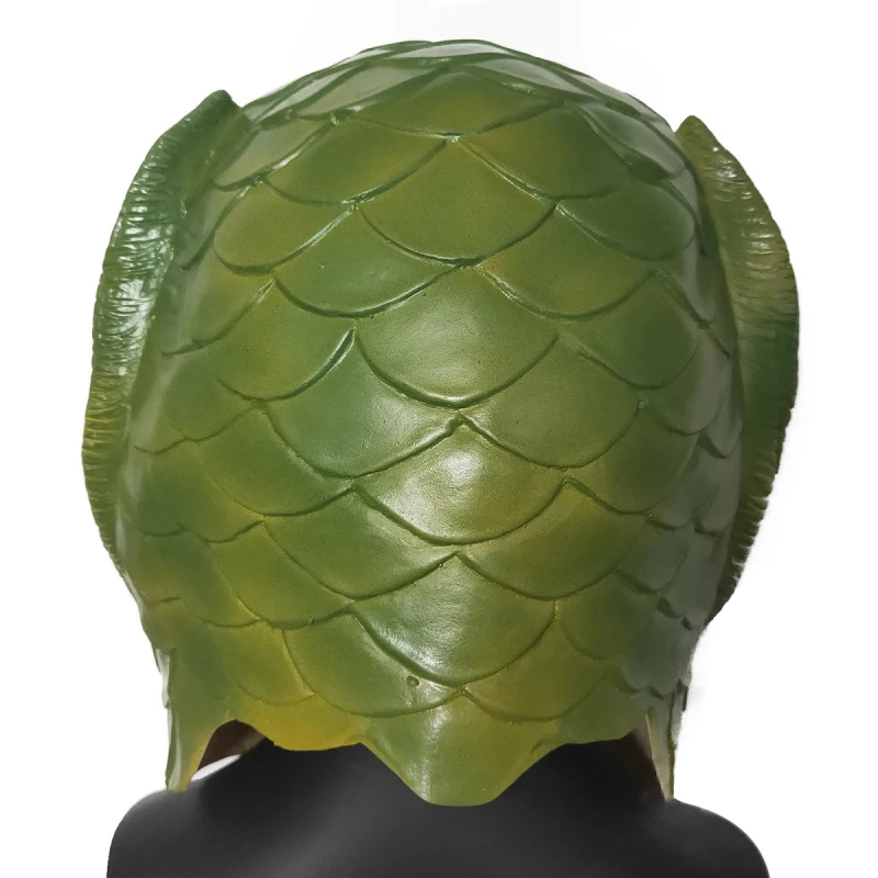 Ugly Green Fish Headgear Latex Cosplay Party Adult Funny Halloween Alien Mask Party Horror Spoof Supplies