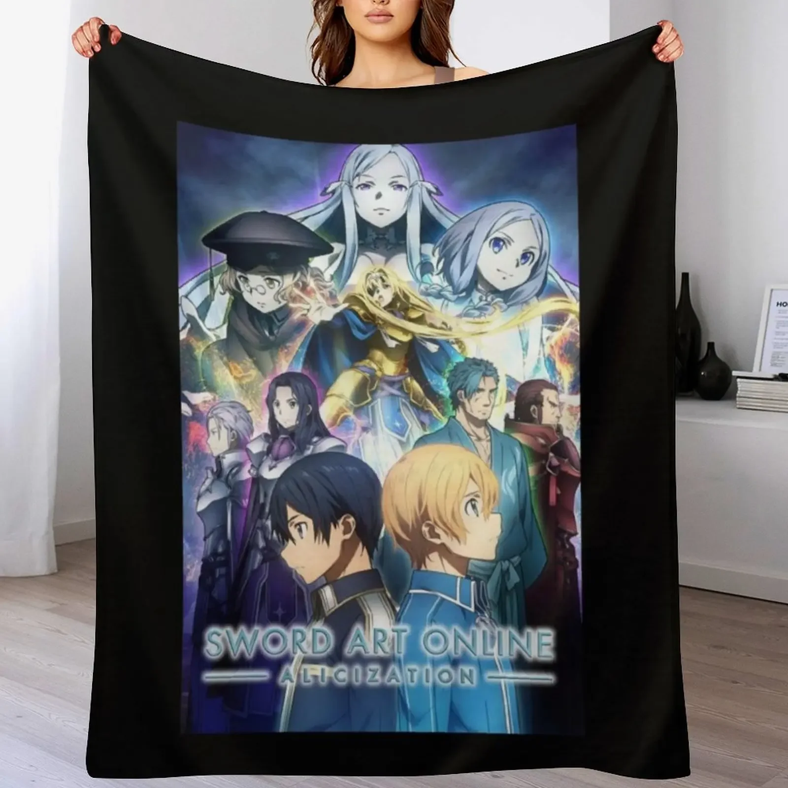 Sword Art Online Anime Throw Blanket No Pilling Soft Warm Blanket for Bed