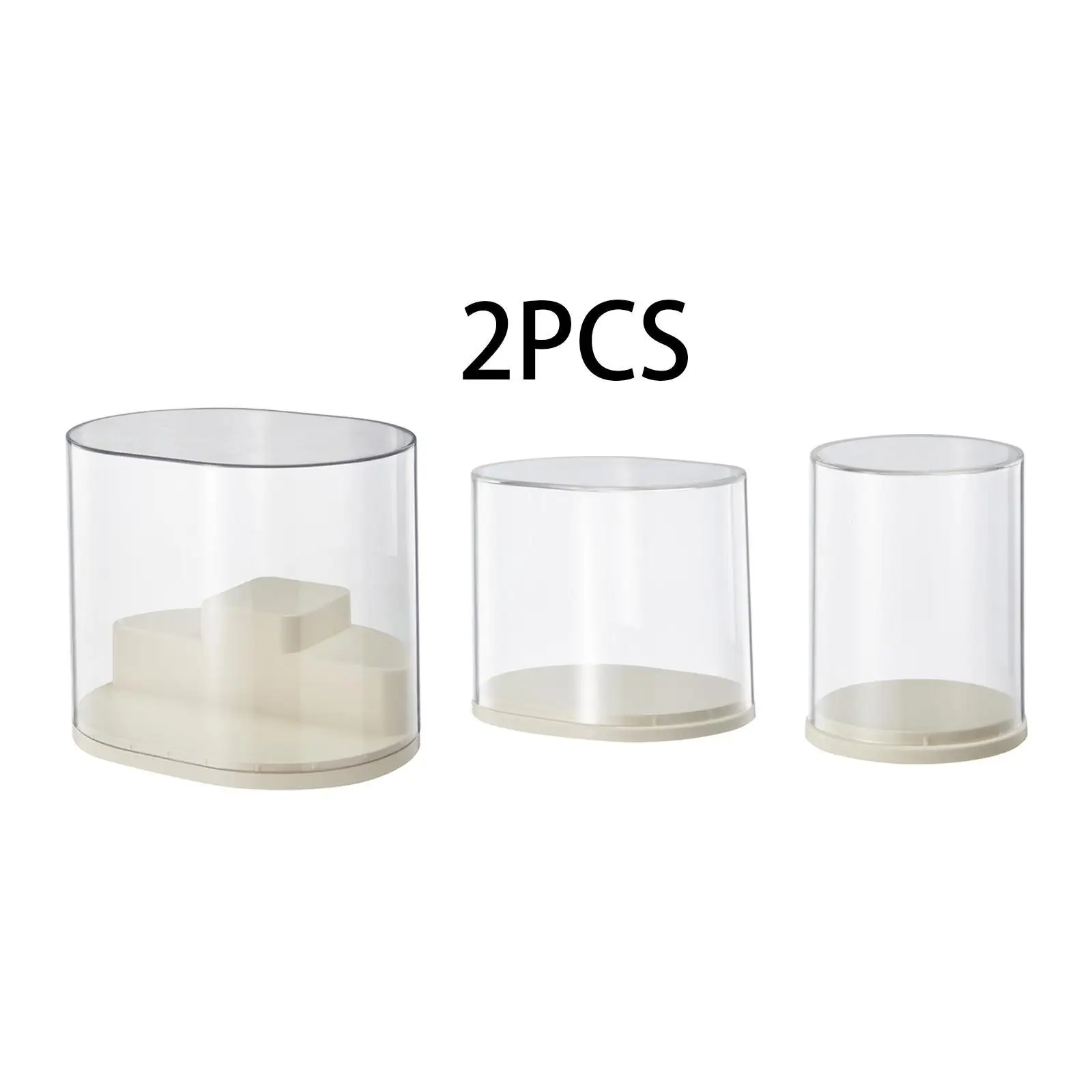 2x Clear Display Case Figures Display Storage Case Clear Figurine Display Shelf Dustproof Storage Box for Perfume Minifigure