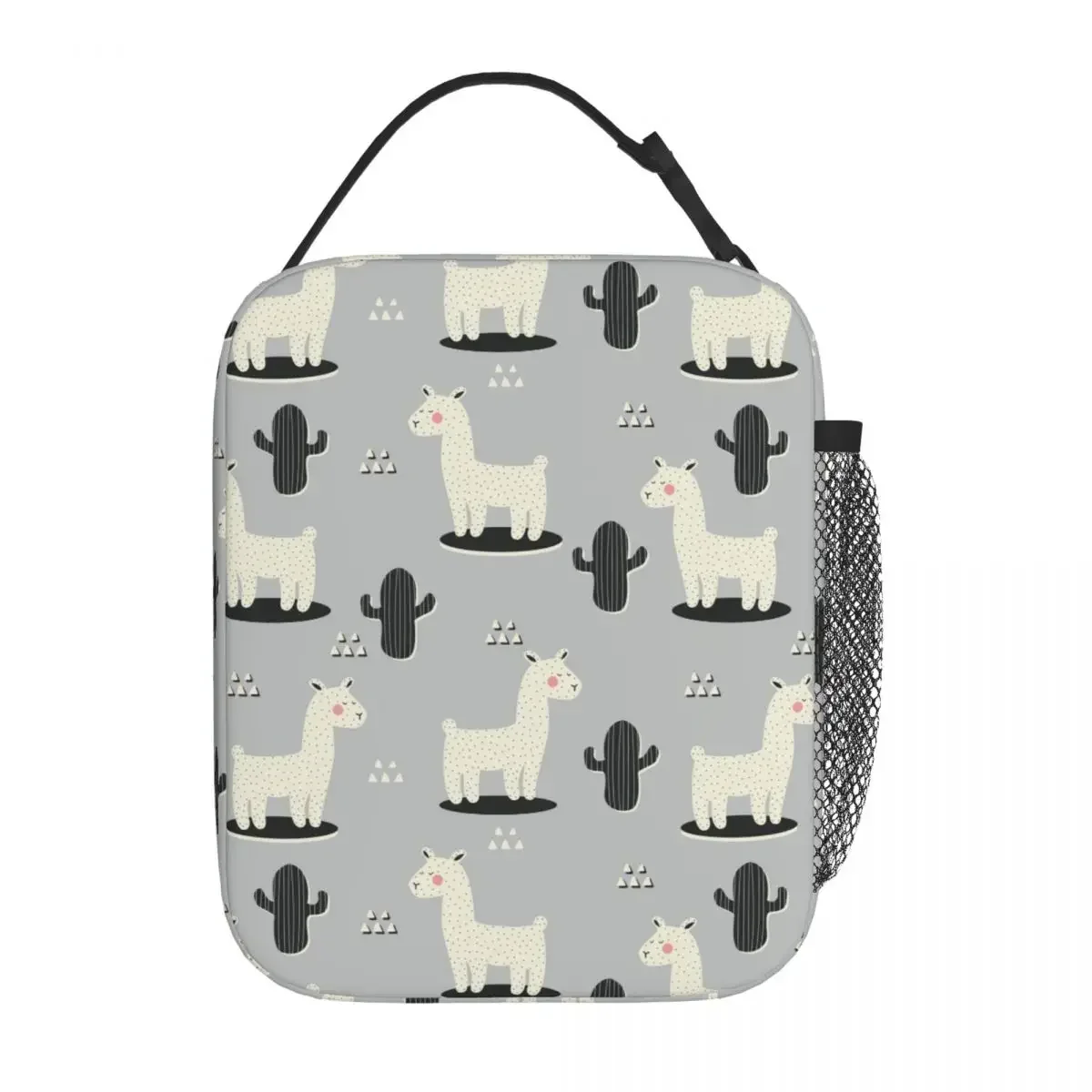 Llama And Cactus Alpaca Insulated Lunch Bags Thermal Meal Container Portable Tote Lunch Box for Men Women Beach Picnic