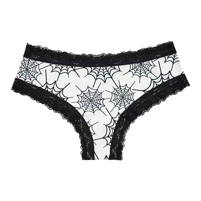 Underwear Women's Lace Edge Sexy Panties Gothic Style Lingerie Rose Skull Personalized Comfortable Breathable Triangle Pants - Image 9