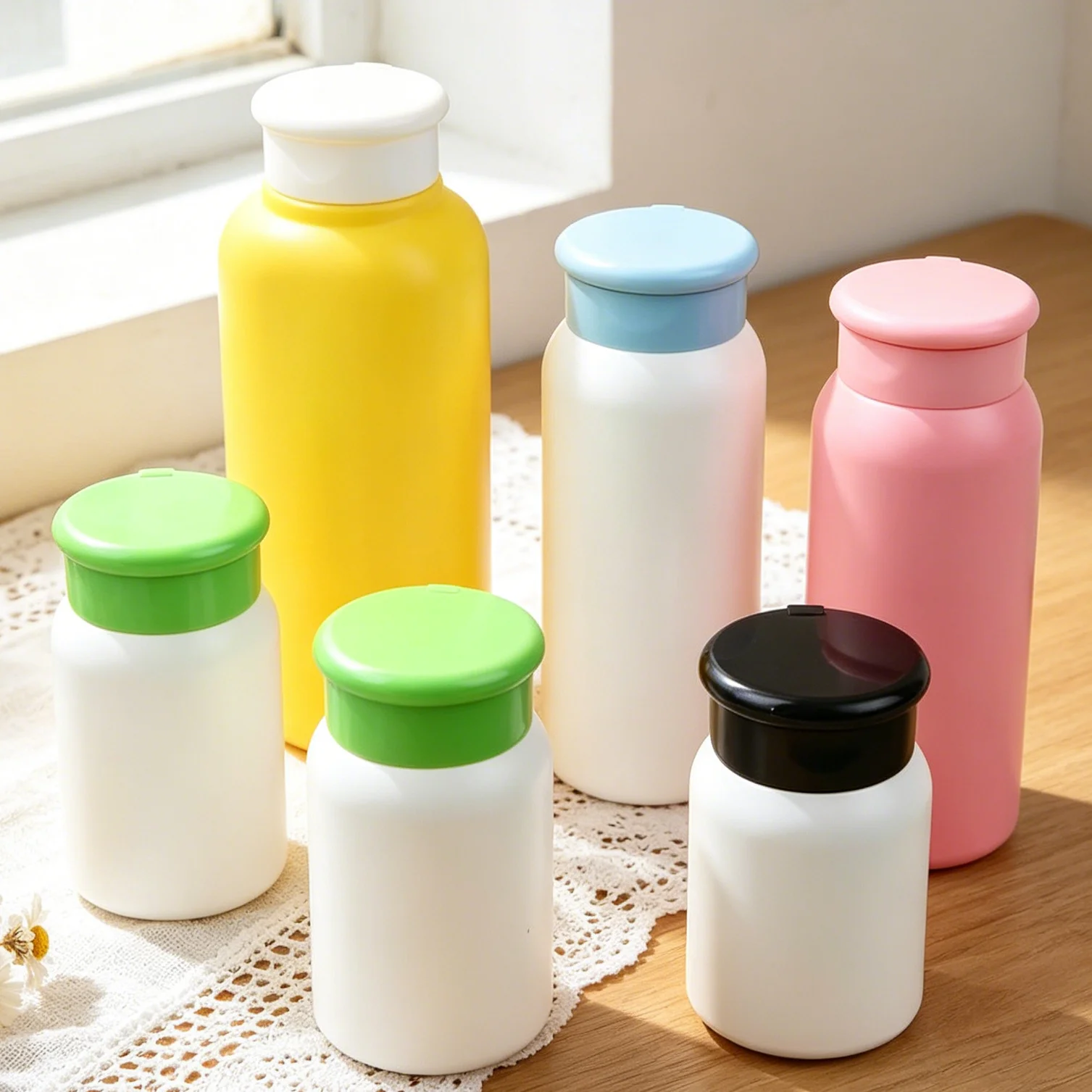 1Pcs Refillable Plastic Powder Bottle 30-300g Empty Cosmetic Dispenser Talcum Powder Storage Container