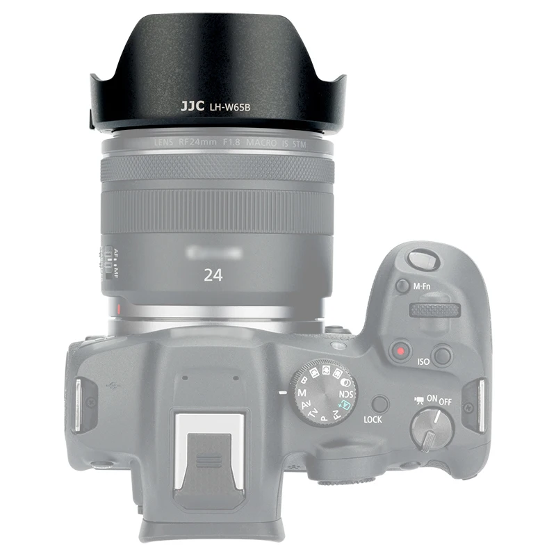 JJC EW-65B Reversible Camera Lens Hood ABS Compatible with Canon EF 24mm/28mm F2.8 IS USM & RF 24mm F1.8 MACRO IS STM Lens Black