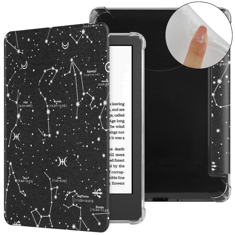 

Auto Wake/Sleep e-Reader Case TPU Wear Resistant Protective Cover for Kindle Basic 2024/2022 (11/12th Generation)