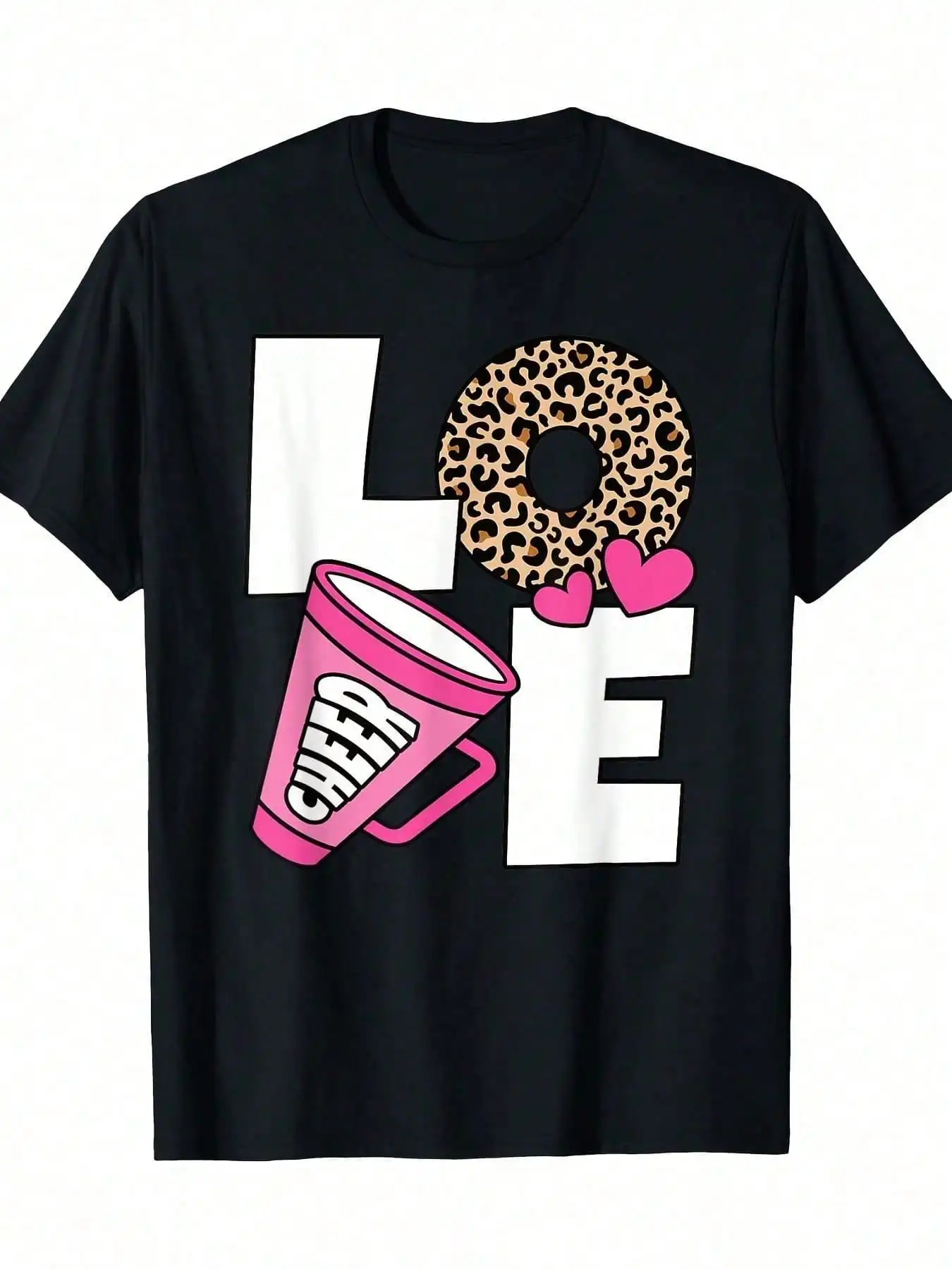 

Cute Love Cheer Cheerleader Cheerleading Women T-Shirt-100% Cotton-220g