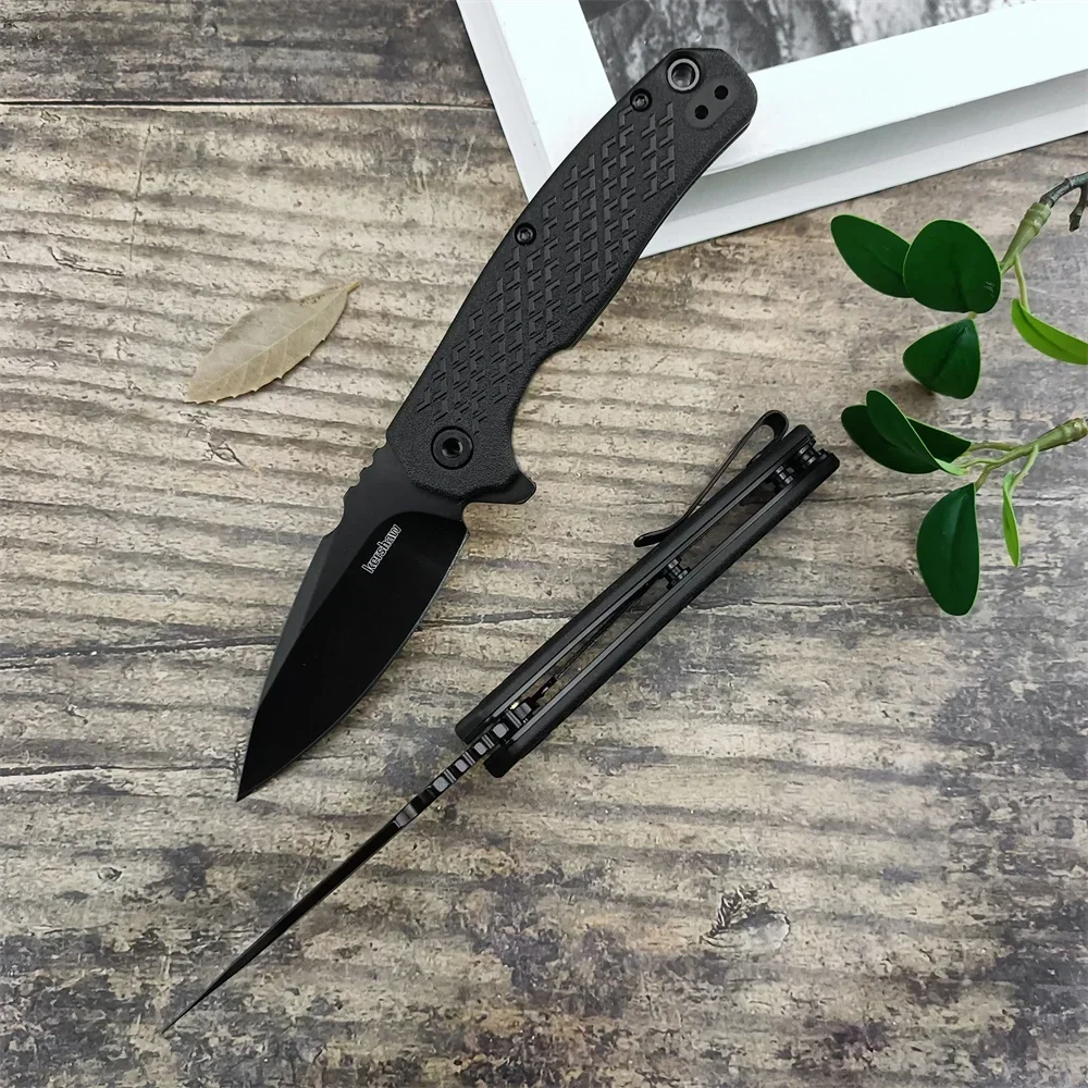 KS 1407 Folding Knife 8Cr13Mov Blade Nylon Fiber Handle Pocket Knife Gift Outdoor EDC Survival Camping Hunting Hiking Tool